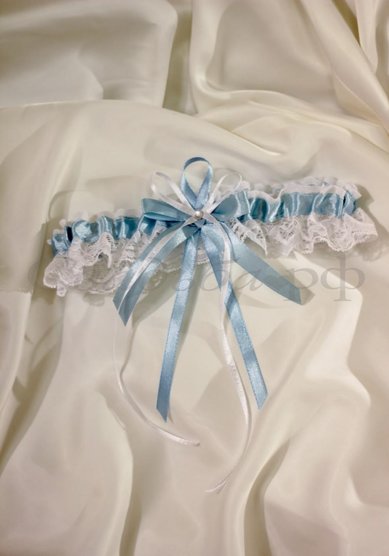 Подвязка бирюза-К105016 - Салон свадебной и вечерней моды Королева