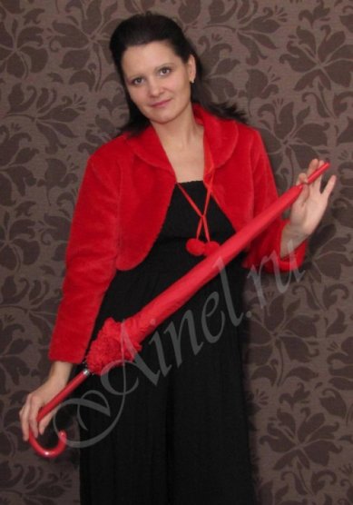 Шубка Красная-A25677 - Салон аксессуаров Ainel