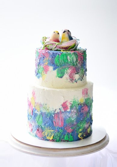 Свадебный торт Попугайчики. (М123084) - Компания Мастерская СОВа//Сласти от Валери