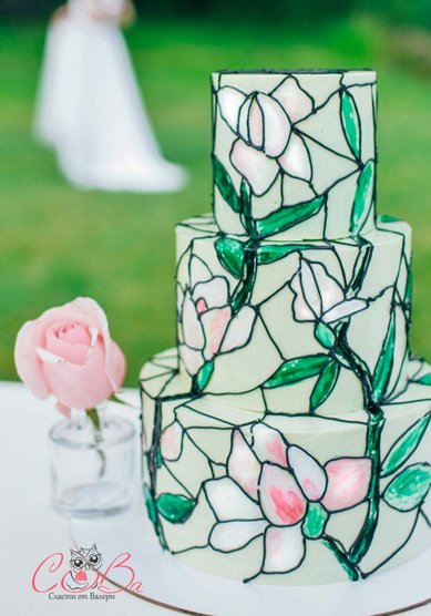 Свадебный торт Витраж (М123090) - Компания Мастерская СОВа//Сласти от Валери