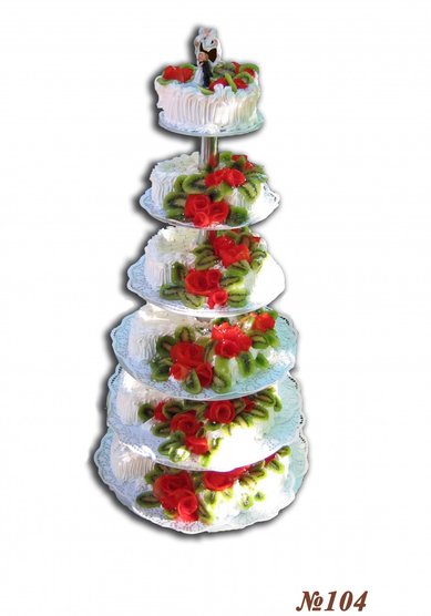 Свадебный торт 104-Т67370 - Кондитерское производство Татьяны Николаевой