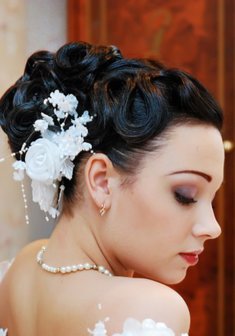 Cвадебная прическа С13347 с собранными волосами
