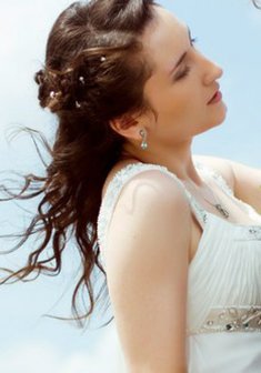 Cвадебная прическа И14155 с распущенными волосами