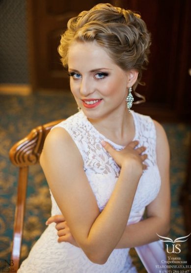 Прическа на свадьбу Свадебный макияж и прическа (У15606) - Свадебный стилист, визажист, парикмахер Ульяна Старобинская...