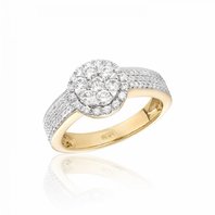 Помолвочное кольцо R 61425-C13633 из желтого золота, гладкое