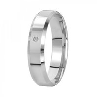 Обручальное кольцо 10-722-Б-Ю14203 из белого золота, гладкое
