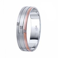 Обручальное кольцо 10-732-Ю14215 комбинированное, гладкое