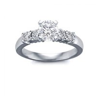 Помолвочное кольцо 211-2-5-А6635 из белого золота, гладкое