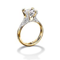 Помолвочное кольцо 212-2-2-А6643 из желтого золота, гладкое