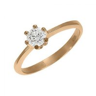 Помолвочное кольцо 213-2-2-А6646 из красного золота, гладкое