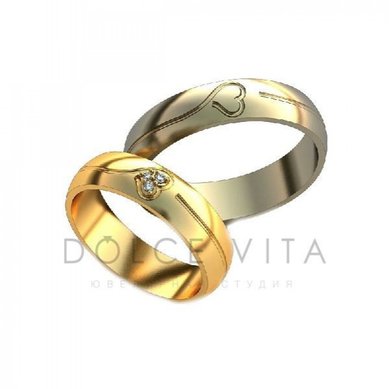 Обручальное кольцо ok2-167-D14139 - Ювелирный салон Dolce Vita