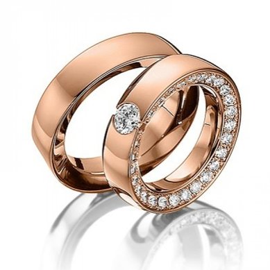 Обручальные кольца A308/1 | A308/1-C14285 - Ювелирный салон Carat Plus