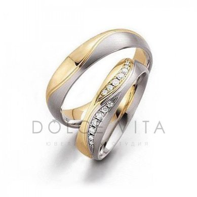 Обручальные кольца ок1-187 | ок1-202-D4744 - Ювелирный салон Dolce Vita