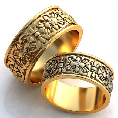 Обручальные кольца ок2-123 | ок2-123-D5884 - Ювелирный салон Dolce Vita