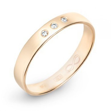 Обручальное кольцо R01-WED-00003-М7289 - Ювелирный бренд Московский ювелирный завод в Санкт-Петербурге...