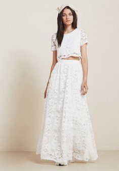 Свадебное платье crop-O21447. А-силуэт, длинное без шлейфа.