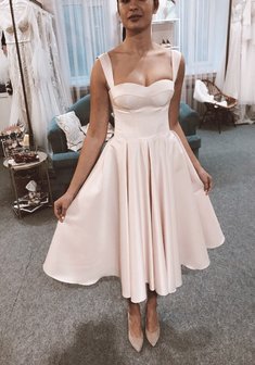 Свадебное платье Vivienne-O34977. А-силуэт, короткое без шлейфа.