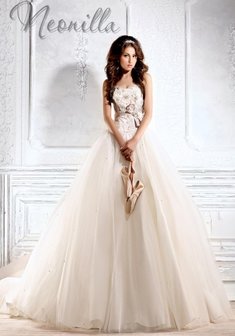 Свадебное платье Белинда-A35726. С пышной юбкой, длинное со шлейфом.