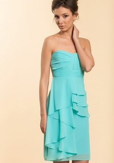 Вечернее платье 23889-A35822. С прямой юбкой, короткое без шлейфа.