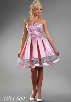 Вечернее платье 13-009-A35835. С пышной юбкой, короткое без шлейфа.