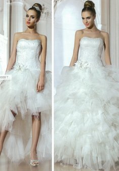 Свадебное платье Е-2688 Т (Мадлен)-D37294. С пышной юбкой, длинное без шлейфа.