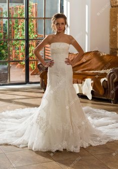 Свадебное платье Клара-A37462. Силуэт Русалка (Рыбка), длинное со шлейфом.