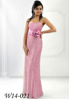 Вечернее платье 14-021-A37466. С прямой юбкой, длинное без шлейфа.