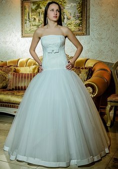 Свадебное платье Сирена-2-A37575. С пышной юбкой, длинное без шлейфа.