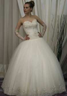 Свадебное платье А-1216 (Жалетта)-D37704. С пышной юбкой, длинное без шлейфа.