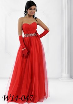 Вечернее платье 14-047-A41484. С пышной юбкой, длинное без шлейфа.