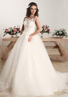 Свадебное платье Celine-O42360. С пышной юбкой, длинное со шлейфом.