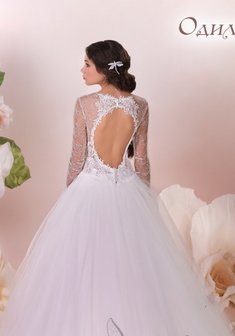 Свадебное платье Одиль-A43374. С пышной юбкой, длинное со шлейфом.