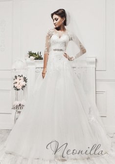 Свадебное платье Диана-A45998. А-силуэт, длинное без шлейфа.