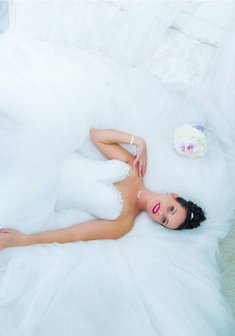 Свадебное платье Кларисс-A49719. С пышной юбкой, длинное со шлейфом.