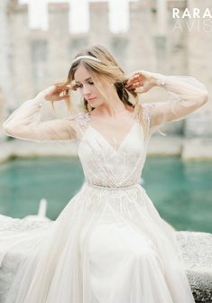 Свадебное платье Fani-С58221. А-силуэт, длинное со шлейфом.