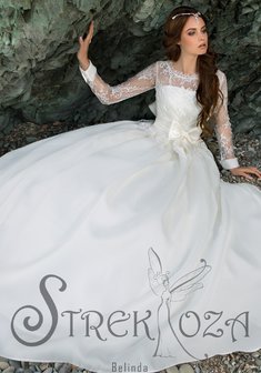 Свадебное платье Белинда-A58384. А-силуэт, длинное без шлейфа.