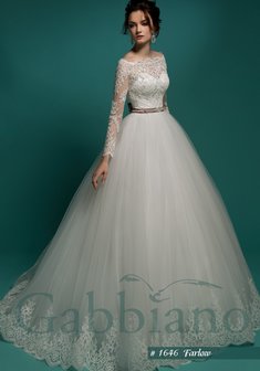 Свадебное платье Фарлоу-A58689. С пышной юбкой, длинное со шлейфом.