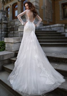 Свадебное платье Абелла-A60809. Силуэт Русалка (Рыбка), длинное со шлейфом.