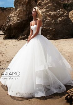 Свадебное платье Бравиа-A60814. С пышной юбкой, длинное без шлейфа.