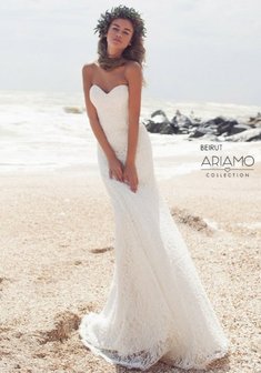 Свадебное платье Бейрут-A61270. С прямой юбкой, длинное со шлейфом.