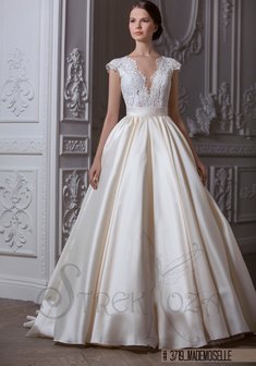 Свадебное платье Мадемуазель-A63074. С пышной юбкой, длинное со шлейфом.