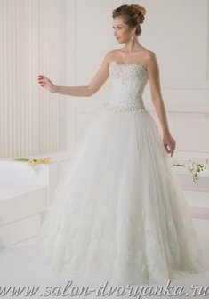 Свадебное платье Gloriy-D63230. С пышной юбкой, длинное без шлейфа.