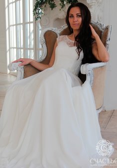 Свадебное платье Бейли-С64374. В греческом стиле, длинное без шлейфа.