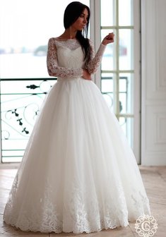 Свадебное платье Лоренс-С64907. С пышной юбкой, длинное без шлейфа.