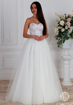 Свадебное платье Юлани-С65028. А-силуэт, длинное без шлейфа.