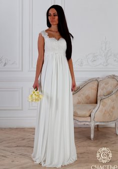 Свадебное платье Ринальдо-С65046. В греческом стиле, длинное без шлейфа.