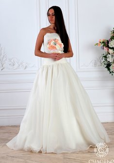 Свадебное платье 15-43-С65052. А-силуэт, длинное без шлейфа.