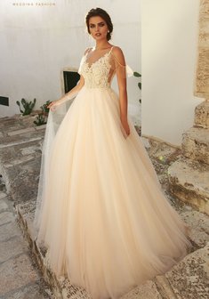 Свадебное платье Alba от Vasylkov-M66835. С пышной юбкой, длинное без шлейфа.