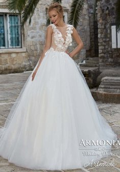 Свадебное платье Artemide от Armonia-M66841. С пышной юбкой, длинное без шлейфа.