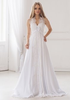 Свадебное платье Veleri-С66888. В греческом стиле, длинное со шлейфом.